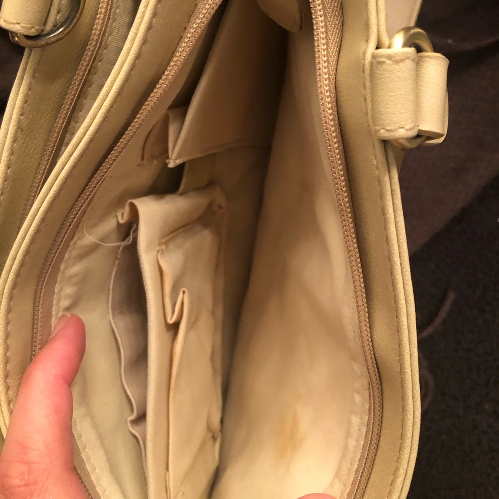Canvas/ faux leather natural Handbag - Picture 3 of 6